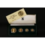 Great Britain, Elizabeth II (1952 - ), 4 Coin Gold Proof set, 1980, including Five Pound, Two Pound,