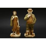 A Royal Worcester blush porcelain figure of John Bull, green back stamp to the underside and