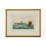 William Minchall Birchall (1884-1941) H.M.S. DELHI Watercolour and bodycolour Signed and