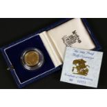 Great Britain, Elizabeth II (1952 - ), Proof Half Sovereign, 1988, complete in capsule, with