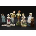 Seven various Royal Worcester porcelain figures, Mondays Child, Tuesdays Child, February, October,