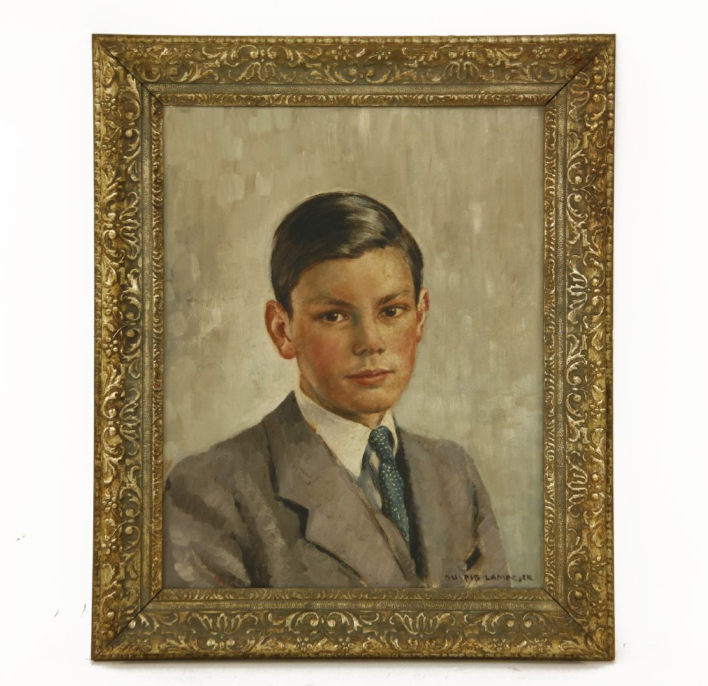 Dulcie Lambrick (1901- 1981) PORTRAIT OF A BOY, BUST LENGTHSigned l.r., oil on canvas50 x 39 cm