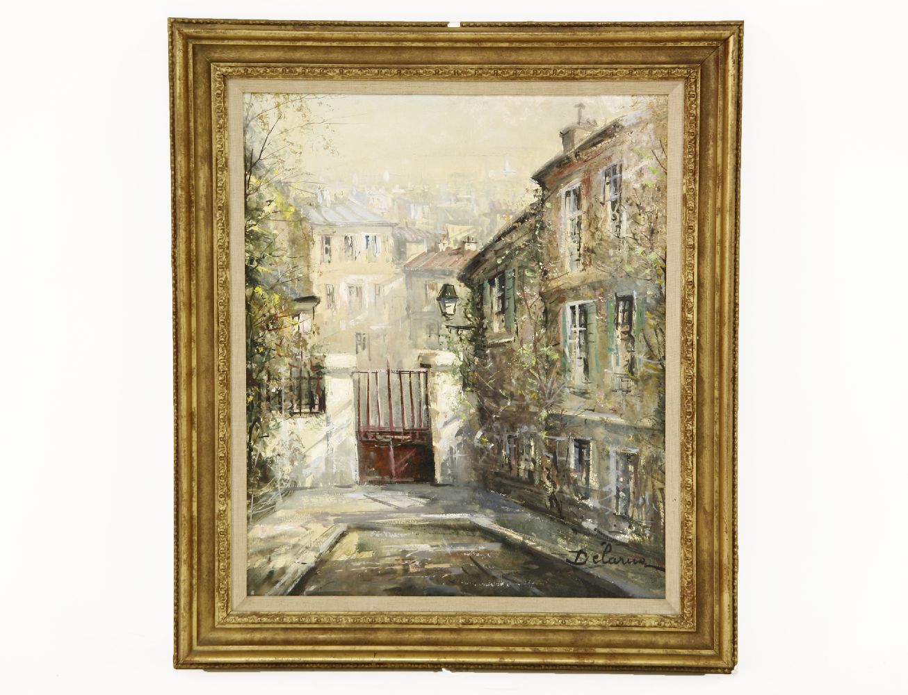 Delarue,A COURTYARD VIEWSigned, oil on canvas54 x 45cm