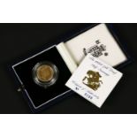 Great Britain, Elizabeth II (1952 - ), Proof Half Sovereign, 1991, complete in capsule, with