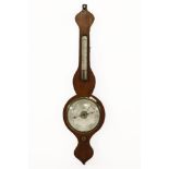 A strung mahogany wheel barometer, inscribed 'J. Wise, Hull', 94cm high