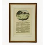 John Wallis, 1809THE LAWS OF THE NOBLE GAME OF CRICKET, a reproduction print, framed and glazed,