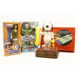 A collection of toys and games, to include 'Escalado', a Buzz Lightyear figure, a Shane from Boyzone