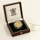 Great Britain, Elizabeth II (1952 - ), Proof Sovereign, 1998, complete in capsule with certificate