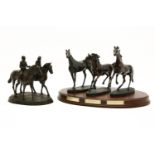 A group of three bronzed composite figures, Byerly Turk, Godolphin Arabian, Darley Arabian, on