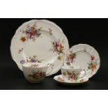 A Royal Crown Derby 'Derby Posies' part tea service, together with four Royal Worcester cups and