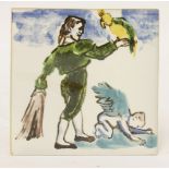 *Paula Rego (British/Portuguese, b.1935)MATADOR COM PAPAGAIO E ANJOPainted ceramic tile, 1989,