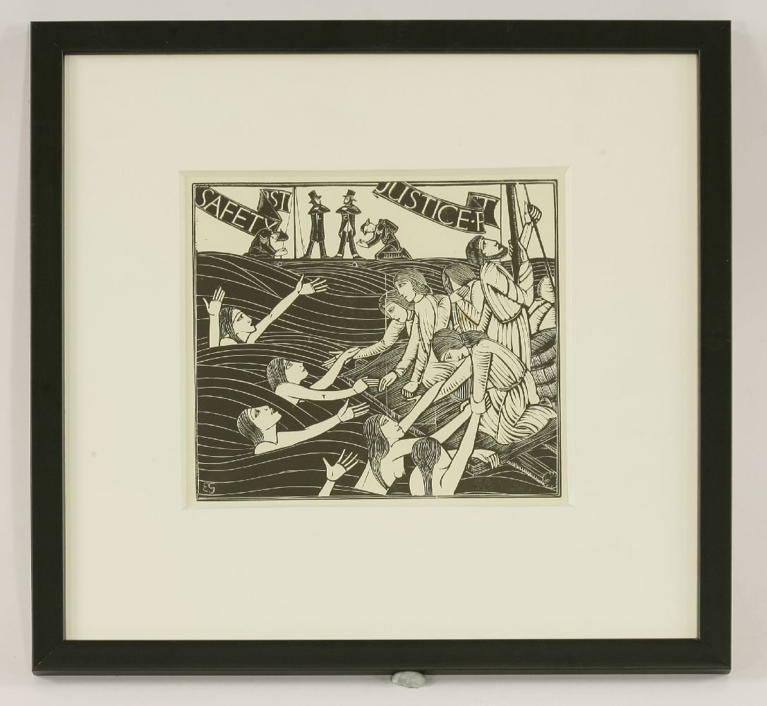 Eric Gill (British, 1882-1940)SAFETY FIRST;AMNONTwo wood engravings, 1934, from the editions of 300, - Image 2 of 4