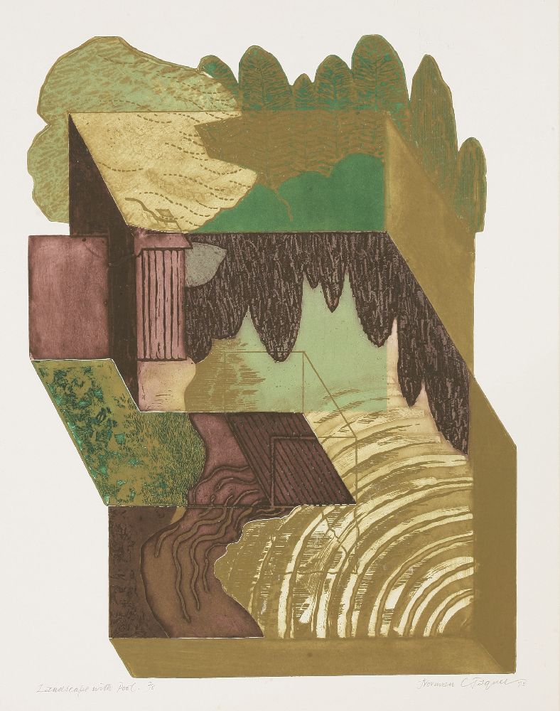 *Norman Jaques (British, b.1922)LANDSCAPESFour etchings with aquatint mostly printed in colours, c. - Image 4 of 4