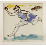 *Paula Rego (British/Portuguese, b.1935)MULHER COM A TOCHAPainted ceramic tile, 1989, with the