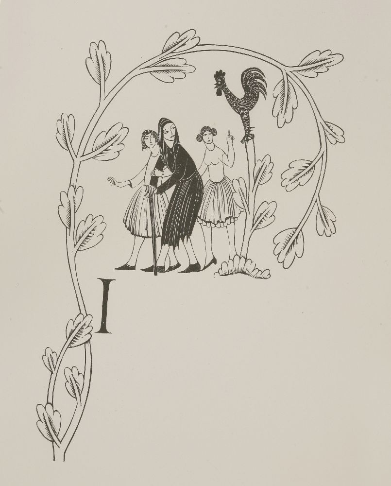 Eric Gill (British, 1882-1940)THE NUN’S PRIEST’S TALE;THE FRIAR’S TALETwo wood engravings, 1934, - Image 2 of 2