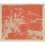 *Barry Flanagan (British, 1941-2009)McBRAYNE'S FERRYLinocut printed in colour, 1977/1983, signed,