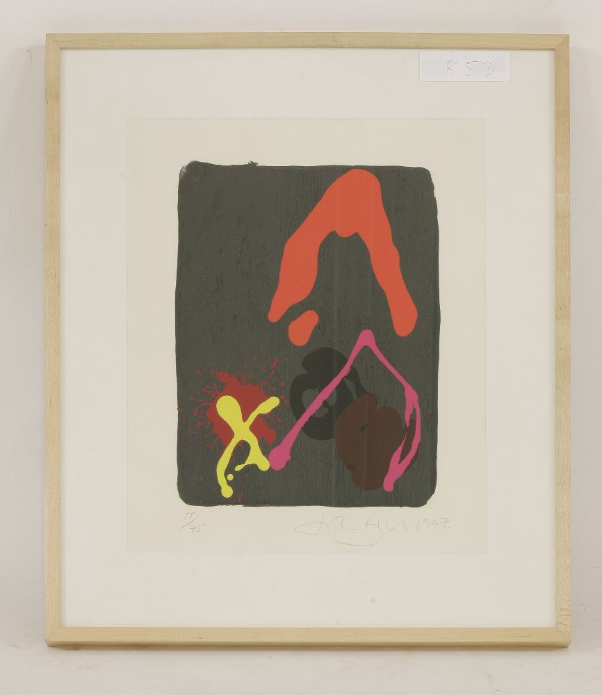 *John Hoyland (British, 1934-2011)SPIRIT SIDEScreenprint with woodcut printed in colours, 1997, - Image 2 of 2