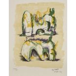 *Henry Moore (British, 1898-1986)TWO RECLINING FIGURES IN YELLOW AND GREEN (Cramer 74)Lithograph