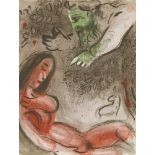 *Marc Chagall (French/Russian, 1887-1985)GOD REBUKES EVE;JEREMIAHTwo lithographs printed in colours,