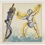 *Paula Rego (British/Portuguese, b.1935)MULHER COM SALAMANDRAPainted ceramic tile, 1989, with the