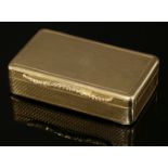 A George IV 18ct gold snuff box, by Charles Rawlings & William Summers, London, 1828, a
