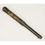 A George lV truncheon, with coloured royal coat of arms, inscribed 'Hinton Ampnor 1829',42cm