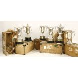 Six large silver pigeon racing trophies, P Ltd., Birmingham 1931, each inscribed 'Lt. Col. Osman