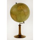 A large table globe, mid-20th century, inscribed 'Groglobus Bearbeitet Von H. Kiepert Lithog.