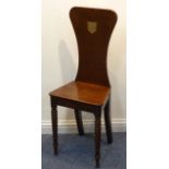 ADDED LOT A George III period high backed mahogany Hall Chair