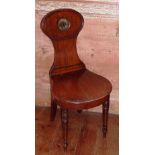 A George III, early 19th century mahogany Hall Chair,