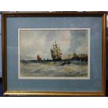 Aubrey Ramus (British, 19th-20th century), "Marine Coastal Scene", Watercolour, signed lower right,