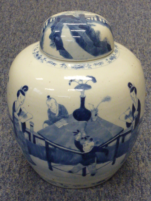 ADDED LOT A 19th Century Chinese porcelain Jar and Cover of ovoid section,