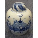 ADDED LOT A 19th Century Chinese porcelain Jar and Cover of ovoid section,