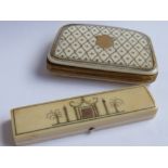 An early 19th century gold piqué work and ivory Guinea Purse,