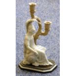A Wedgwood three-colour Jasperware limited edition double Candlestick, "The Minerva Candlestick",