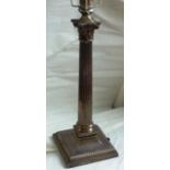 A fine early 20th century Edward VII silver Corinthian column Table Lamp presented to "The Officers,