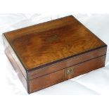 A 19th century rosewood and brass mounted Writing Box having Bramah lock and removable interior