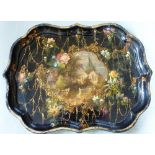 An unusual small mid 19th century papier mâché Tray by B Walton & Co.