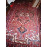 A hand knotted Turkish style Carpet, central lozenge,