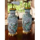 Two Kangxi style Chinese porcelain Rouleau Vases,