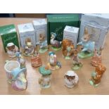 Fifteen assorted Beatrix Potter ceramic Figures (six with boxes) to include Peter Rabbit,