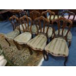 A good set of eight mid-19th century rosewood Salon Chairs,