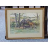 H J Butler, a gilt framed and glazed Watercolour Study "The ....