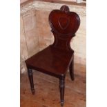 A George III period mahogany Hall Chair,