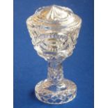 A fine and heavy mid-20th century hand cut crystal Table Lamp,