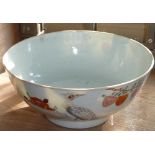 An 18th century Chinese porcelain Bowl decorated with flowers and strawberries,