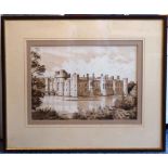 English School, early 19th century sepia Watercolour, possibly Leeds Castle, unsigned,