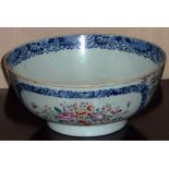 An 18th century Chinese porcelain Bowl delicately decorated in the Famille Rose palette with floral