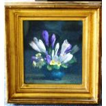 An early 20th century gilt framed and glazed Oil on Panel still life Study "Heralds Of The Spring"