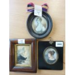 English School, a collection of three 19th century female miniature Portraits,